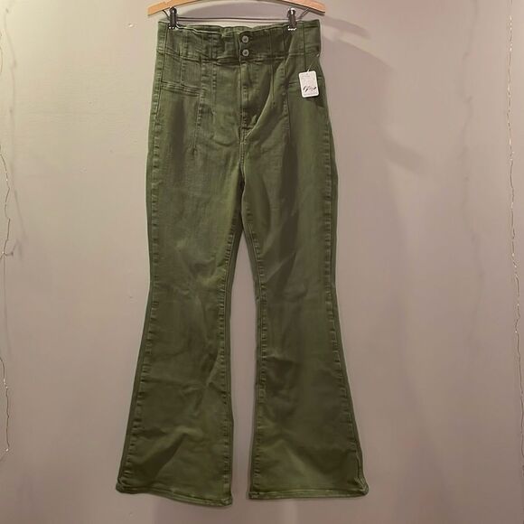 Free People Olive Flare & Wide Leg Jeans - Picture 1 of 11